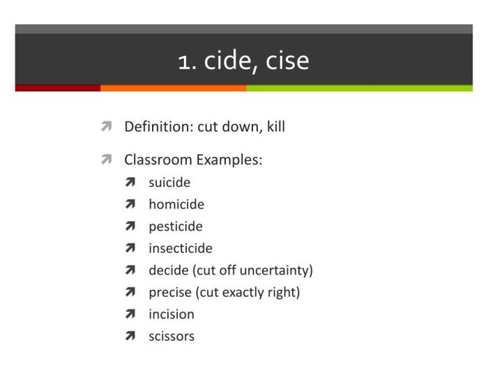 Words with the root word cise