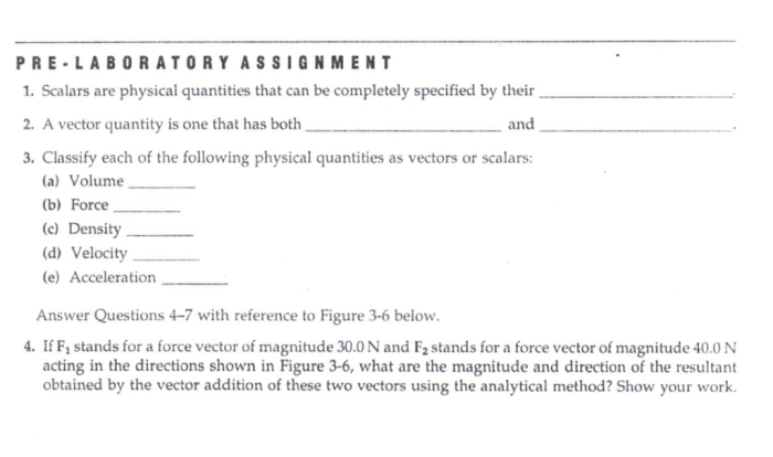 Laboratory 3 force table and vector addition of forces answers